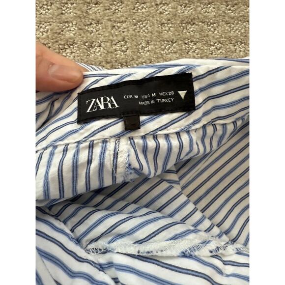 ZARA WOMAN SUMMER ASYMMETRICAL BLUE WHITE STRIPED 3067/406 2024 MIDI SKIRT Sz M - Picture 12 of 12